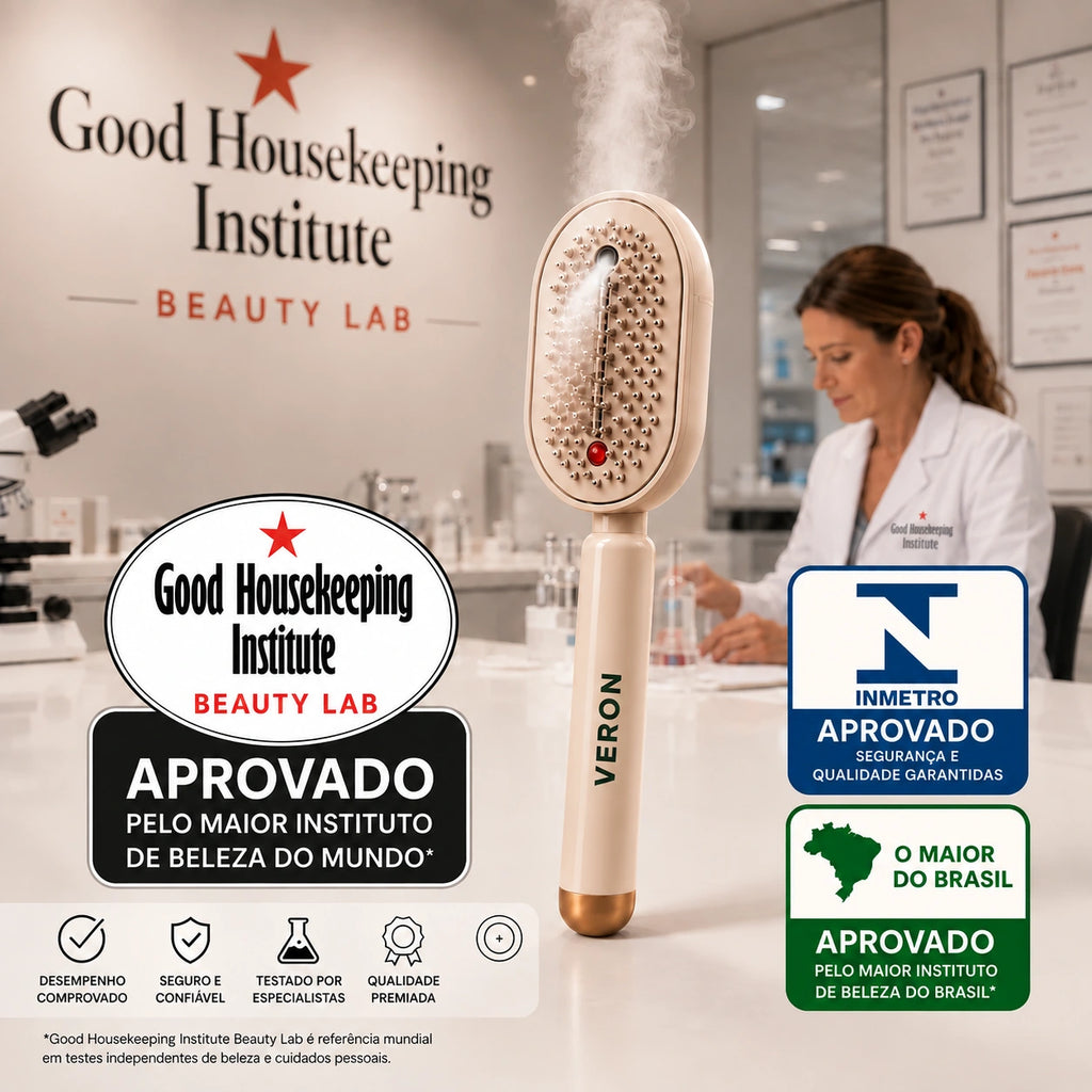 VERON™ Élisse Pro | Escova Alisadora a Vapor 3 em 1 — Alisa, Modela e Reduz o Frizz