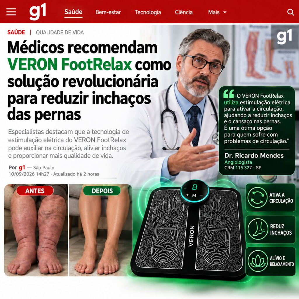 VERON™ FootRelax EMS Pro | Massageador para Inchaço, Circulação, Dor e Cansaço nos Pés