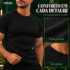 VERON™ Trio Slim | Kit 3 Camisetas Caneladas Masculinas — Estilo e Caimento que Valoriza